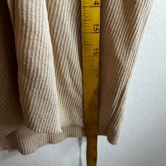 Brown Ribbed Button Up Top Y2K 2000s Retro Indie Minimalist Soft Girl Medium - Picture 6 of 7